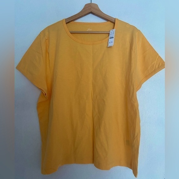 NWT J. Crew ‘90’s CROPPED ORGANIC SLUB COTTON TEE SHIRT SIZE 2XL - Picture 1 of 4